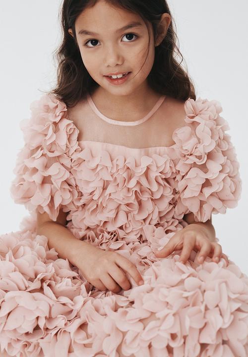 H&M - Flower-appliquéd dress - light pink