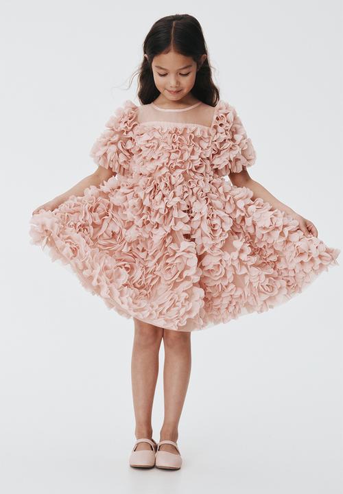 H&M - Flower-appliquéd dress - light pink
