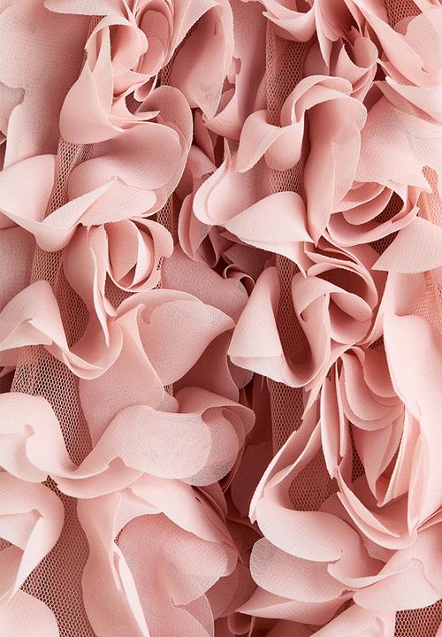 H&M - Flower-appliquéd dress - light pink