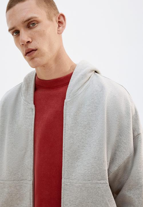 H&M - Oversized fit zip-through hoodie - grey