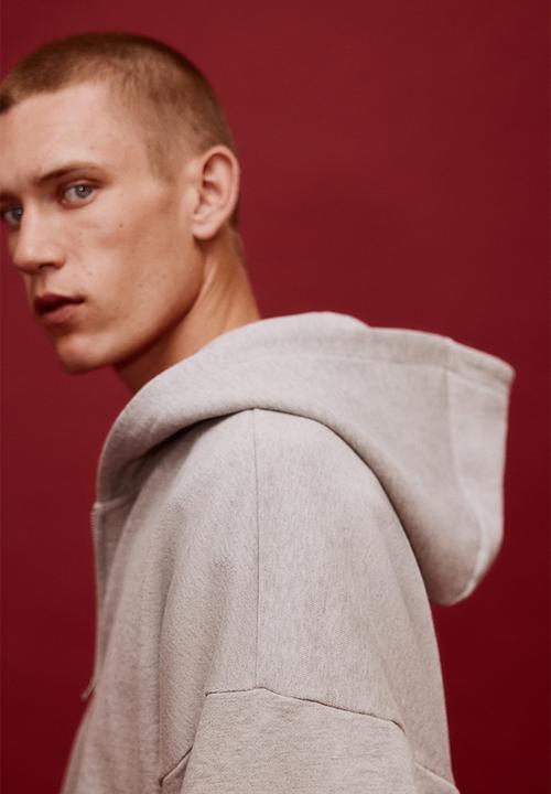 H&M - Oversized fit zip-through hoodie - grey