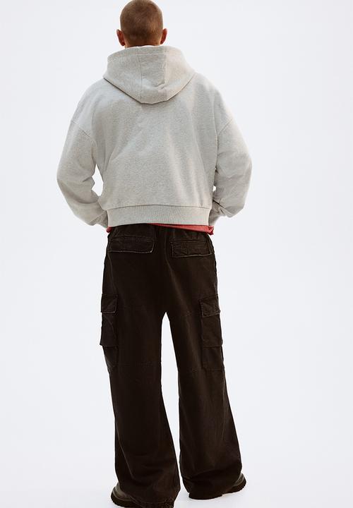 H&M - Oversized fit zip-through hoodie - grey