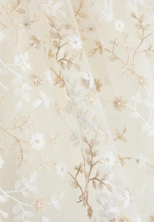 H&M - Embroidered tulle skirt - white floral