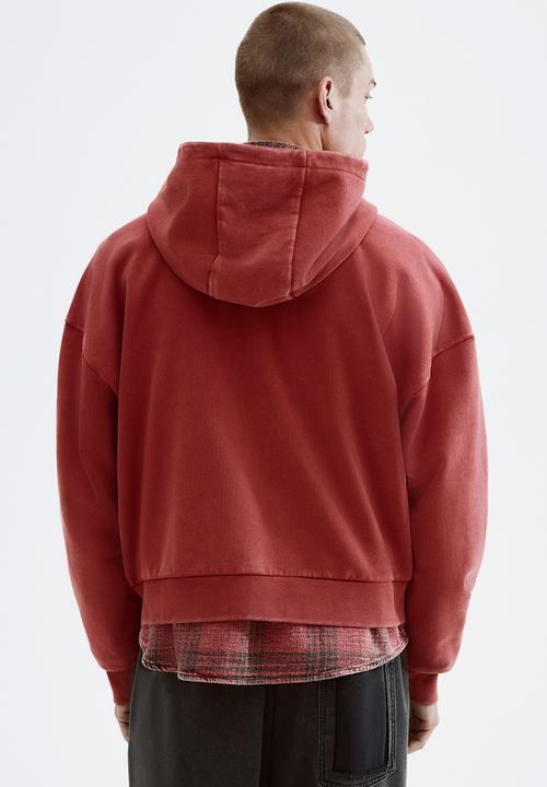 H&M - Oversized fit zip-through hoodie - red