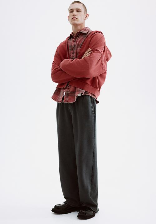 H&M - Oversized fit zip-through hoodie - red