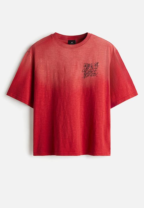 H&M - Oversized fit t-shirt - red dimes sq
