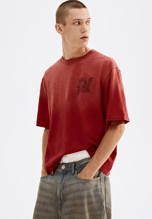 H&M - Oversized fit t-shirt - red dimes sq