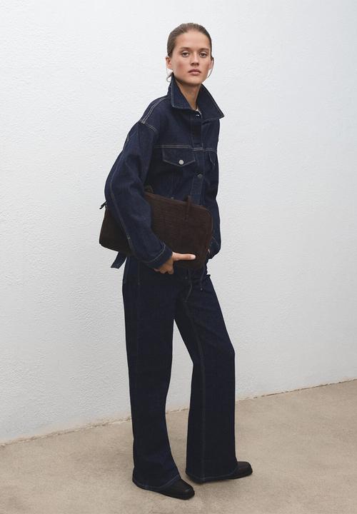 MANGO - Jacket flor - open blue