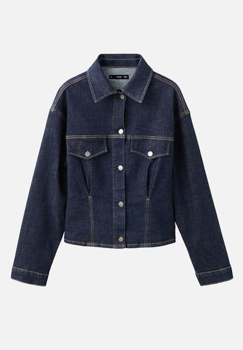 MANGO - Jacket flor - open blue