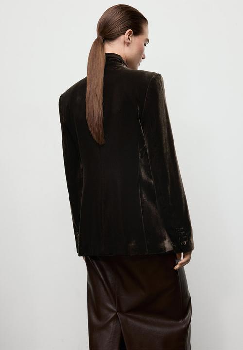 MANGO - Blazer combi - dark brown