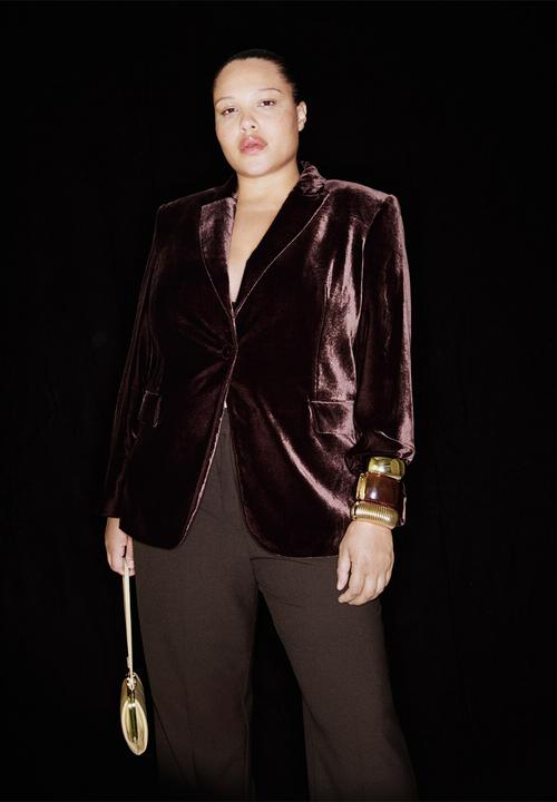 MANGO - Blazer combi - dark brown