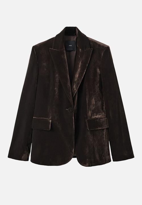 MANGO - Blazer combi - dark brown