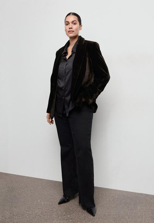 MANGO - Blazer combi - dark brown