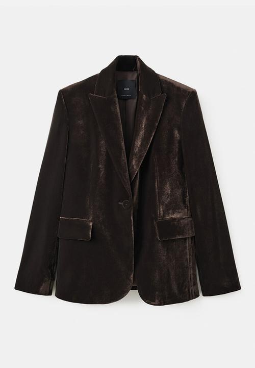 MANGO - Blazer combi - dark brown