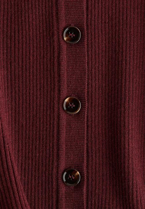 H&M - Rib-knit cardigan - burgundy
