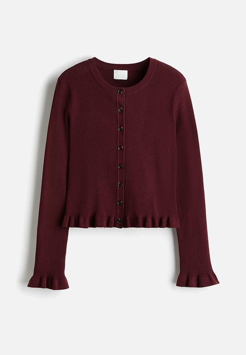 H&M - Rib-knit cardigan - burgundy