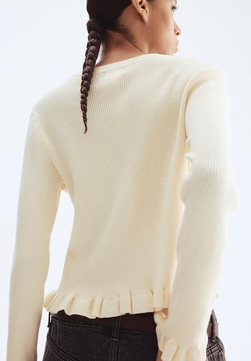 H&M - Rib-knit cardigan - cream 