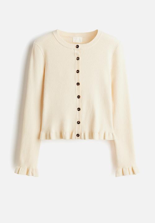 H&M - Rib-knit cardigan - cream 