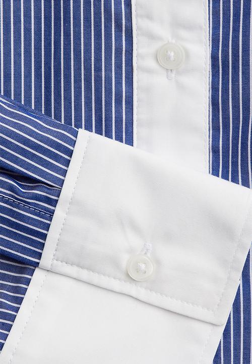 H&M - Oversized poplin shirt - blue/white striped