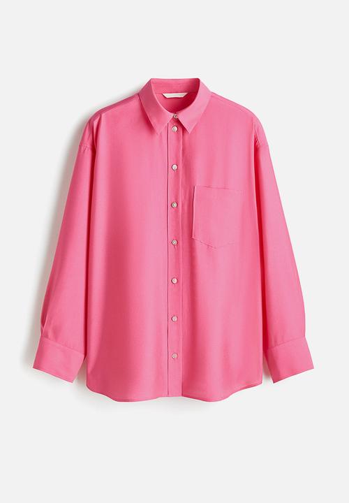 H&M - Oversized shirt - bright pink 