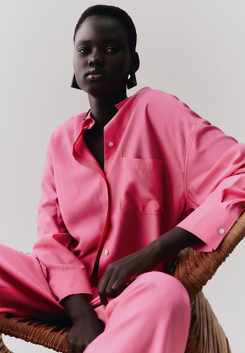 H&M - Oversized shirt - bright pink 