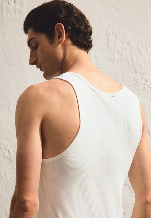 H&M - Slim fit ribbed vest top - white