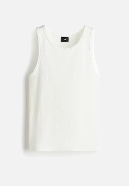 H&M - Slim fit ribbed vest top - white
