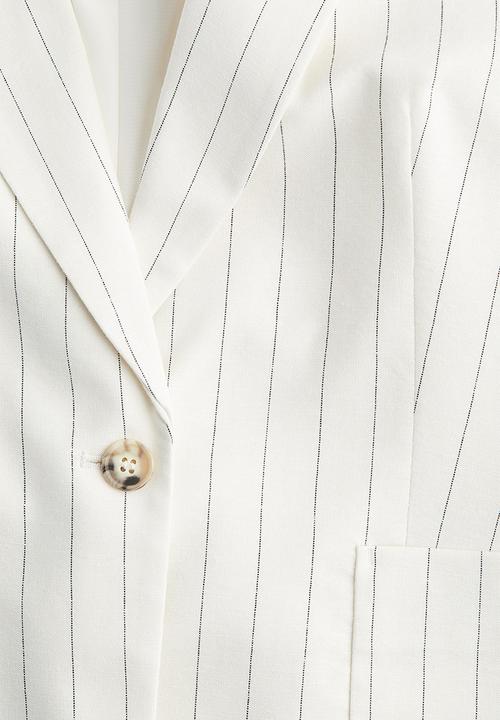 H&M - Fitted blazer - cream & pinstriped