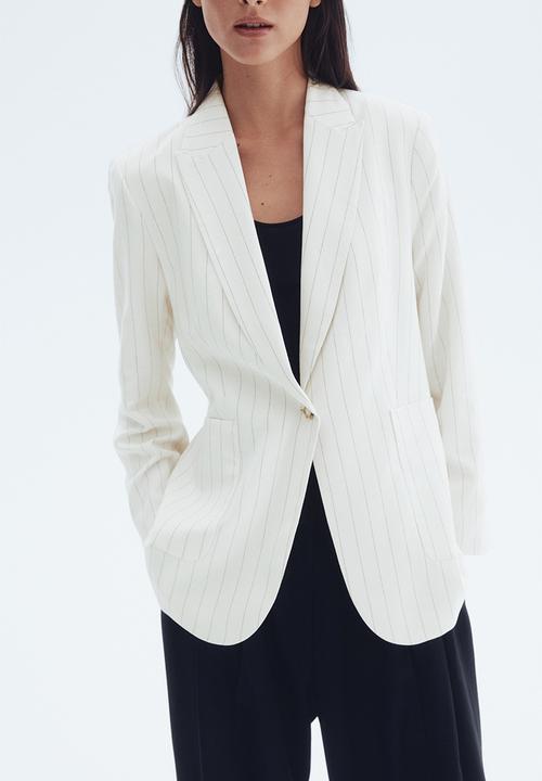 H&M - Fitted blazer - cream & pinstriped