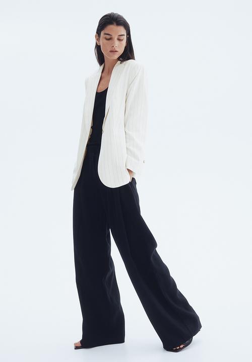 H&M - Fitted blazer - cream & pinstriped