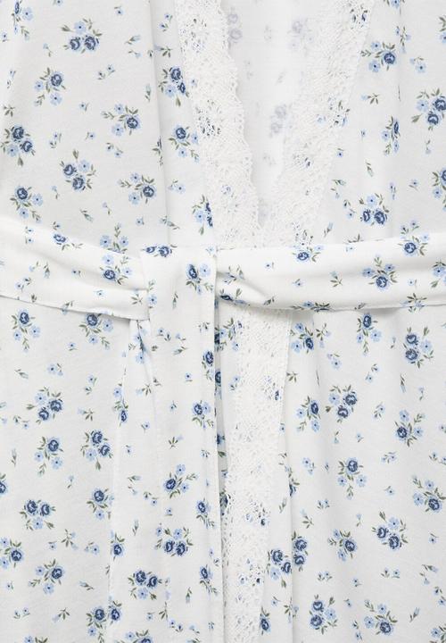 MANGO - Dressing gown ario- white