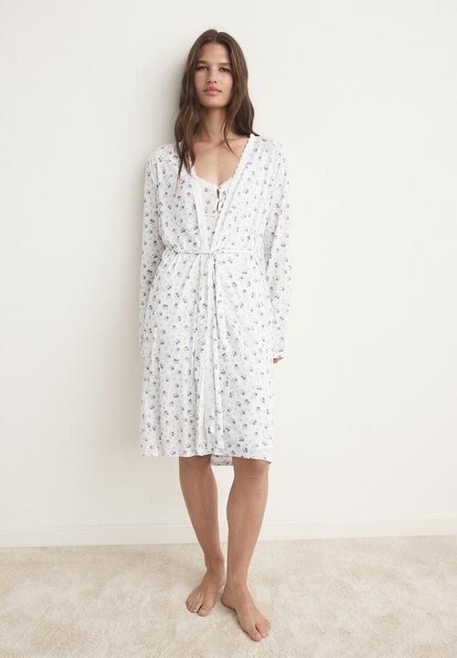 MANGO - Dressing gown ario- white