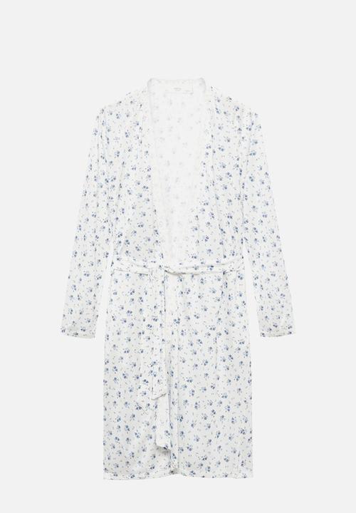 MANGO - Dressing gown ario- white