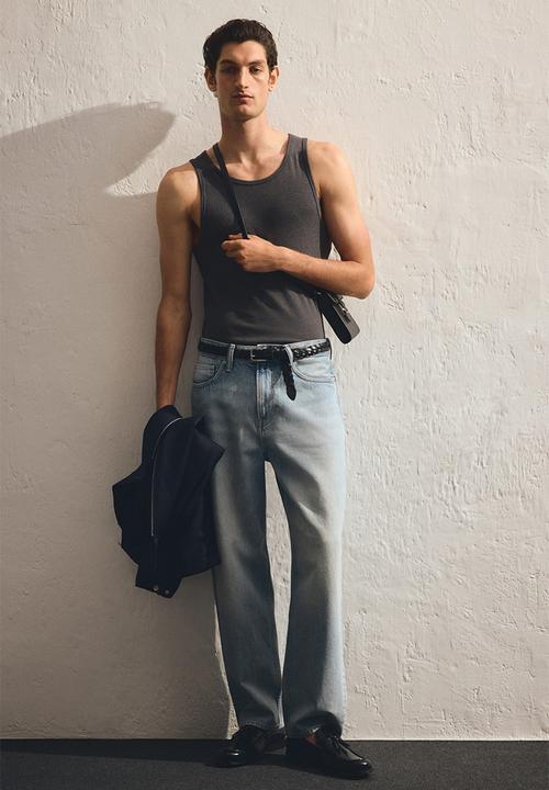 H&M - Slim fit ribbed vest top - dark grey