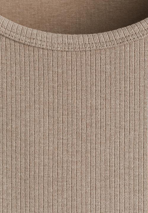 H&M - Slim fit ribbed vest top - beige