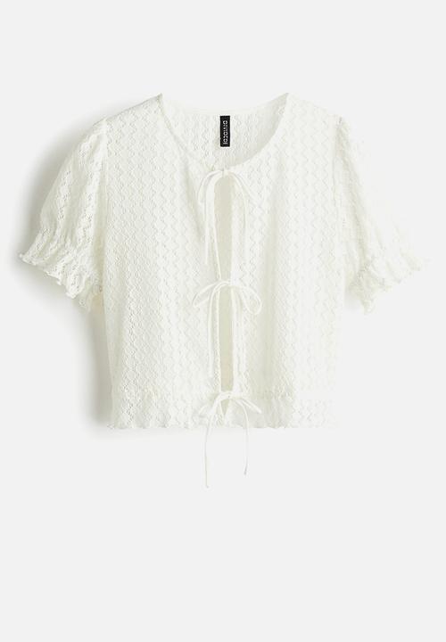 H&M - Pointelle-knit top - white