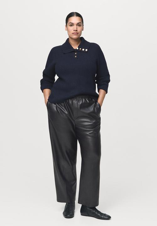 MANGO - Trousers apple - black