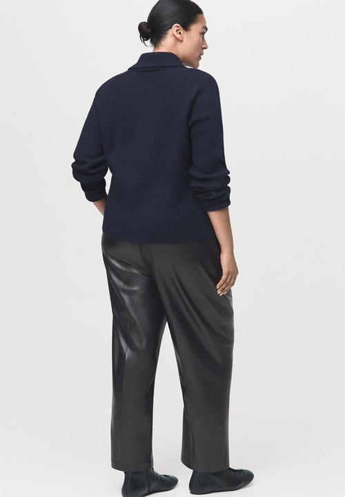 MANGO - Trousers apple - black