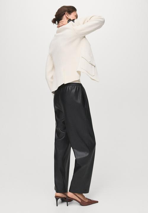 MANGO - Trousers apple - black