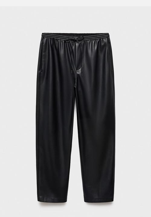 MANGO - Trousers apple - black