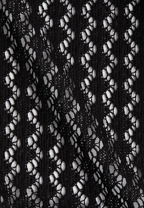 H&M - Pointelle-knit top - black