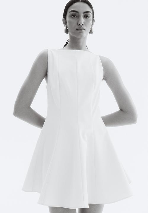 Flared-skirt dress - cream - 1300383001