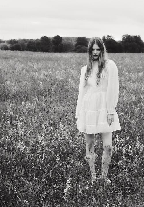 Ladder-lace-detail dress - white