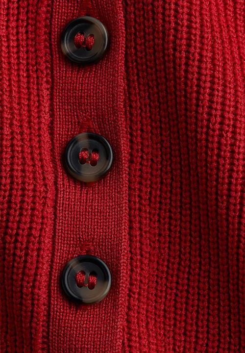 H&M - Rib-knit peplum vest top - dark red