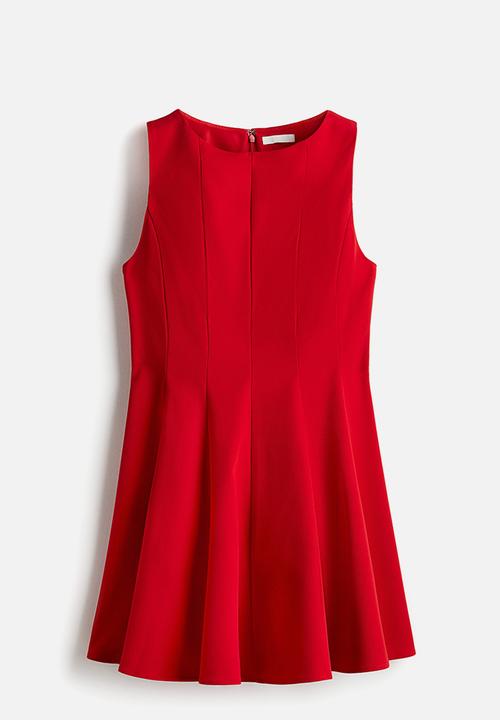 Flared-skirt dress - bright red - 1304531001