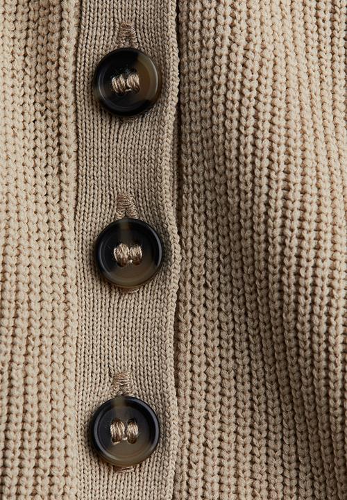 H&M - Rib-knit peplum vest top - beige