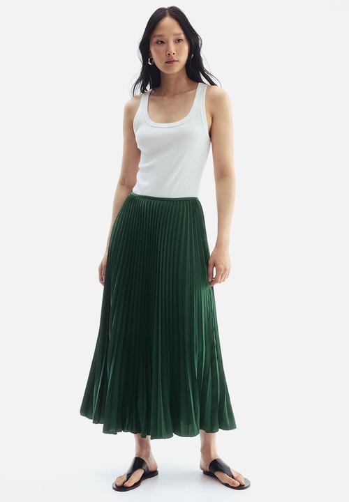 H&M - Pleated skirt - dark green