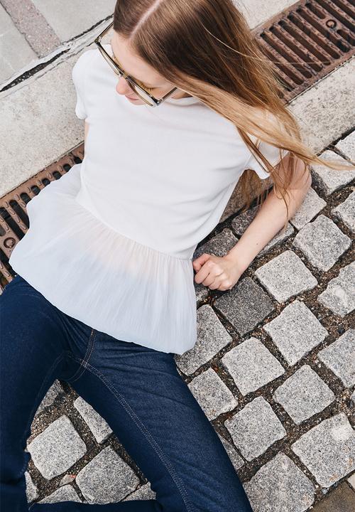 H&M - Bubble-hem top - white