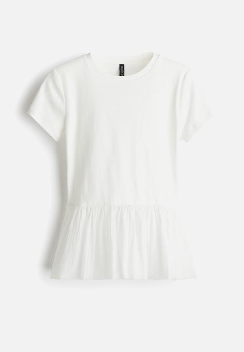 H&M - Bubble-hem top - white