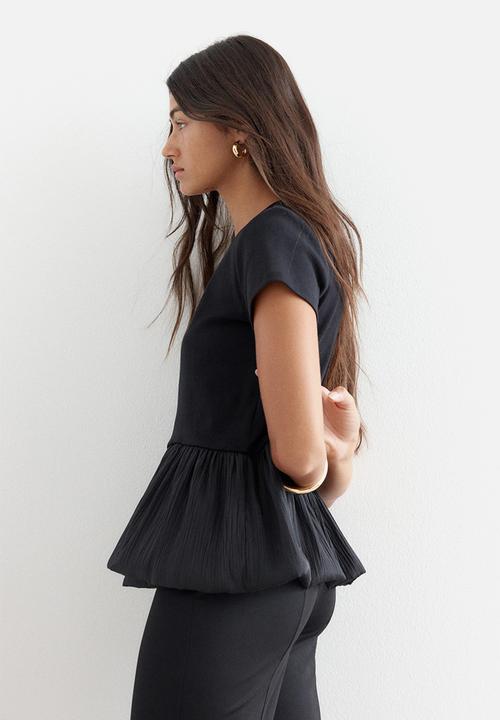 H&M - Bubble-hem top - black